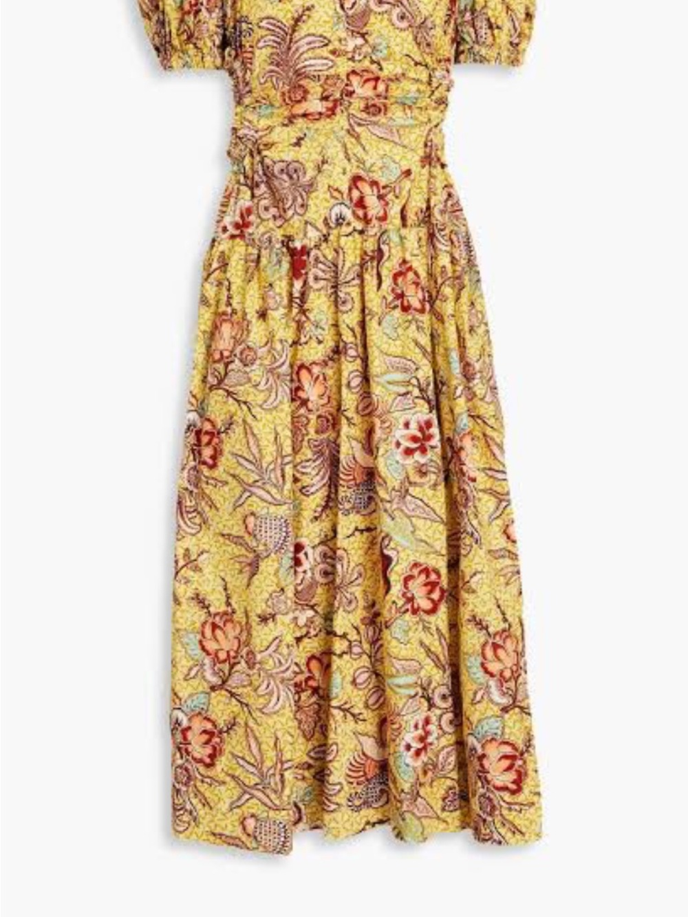 Ulla Johnson Yellow Floral Print Maxi Skirt